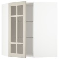 IKEA METOD МЕТОД Кутова настінна шафа з полицями / скляні двері, білий / Stensund бежевий, 68x80 см 69407974 694.079.74