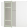 IKEA METOD МЕТОД Кутова настінна шафа з полицями / скляні двері, білий / Stensund світло-зелений, 68x80 см 59487103 594.871.03