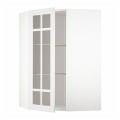 IKEA METOD МЕТОД Кутова настінна шафа з полицями / скляні двері, білий / Stensund білий, 68x100 см 69409204 694.092.04