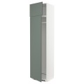 IKEA METOD МЕТОД Висока шафа для холодильника / морозильника, білий / Bodarp сіро-зелений, 60x60x240 см 69465172 694.651.72