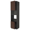 IKEA METOD МЕТОД Висока шафа для духовки / НВЧ, чорний / Sinarp коричневий, 60x60x240 см 69459492 | 694.594.92
