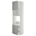 IKEA METOD МЕТОД Висока шафа для духовки / НВЧ, білий / Bodbyn сірий, 60x60x220 см 59461462 594.614.62