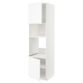 IKEA METOD МЕТОД Висока шафа для духовки / НВЧ, білий Enköping / білий імітація дерева, 60x60x220 см 39473545 394.735.45