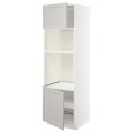 IKEA METOD МЕТОД Висока шафа для духовки / НВЧ, білий / Lerhyttan світло-сірий, 60x60x200 см 89457699 894.576.99