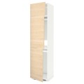 IKEA METOD МЕТОД Висока шафа для холодильника / морозильника / 3 дверцят, білий / Askersund візерунок світлий ясен, 60x60x240 см 49452477 494.524.77