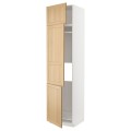IKEA METOD Висока шафа для холодильника / морозильника / 3 дверцят, білий / дуб Forsbacka, 60x60x240 см 59509435 595.094.35