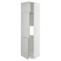 IKEA METOD Висока шафа для холодильника / морозильника / 3 дверцят, білий / Хавсторп світло-сірий, 60x60x220 см 59538230 595.382.30