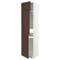 IKEA METOD МЕТОД Висока шафа для холодильника / морозильника / 3 дверцят, білий / Sinarp коричневий, 60x60x240 см 39466960 394.669.60