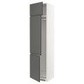 IKEA METOD МЕТОД Висока шафа для холодильника / морозильника / 3 дверцят, білий / Voxtorp темно-сірий, 60x60x240 см 29463274 294.632.74