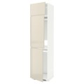 IKEA METOD МЕТОД Висока шафа для холодильника / морозильника / 3 дверцят, білий / Voxtorp глянцевий світло-бежевий, 60x60x240 см 19468031 | 194.680.31