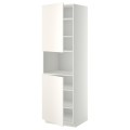 IKEA METOD МЕТОД Вис шафа для НВЧ / 2 дверцят / полиці, білий / Veddinge білий, 60x60x200 см 39467808 394.678.08