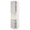 IKEA METOD МЕТОД Висока шафа для духовки / 2 дверцят / полиці, білий / Lerhyttan світло-сірий, 60x60x240 см 29463354 294.633.54