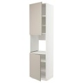 IKEA METOD МЕТОД Висока шафа для духовки / 2 дверцят / полиці, білий / Stensund бежевий, 60x60x240 см 29458324 294.583.24