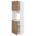 IKEA METOD Висока шафа для духовки / 2 дверцят / полиці, білий / Імітація коричневого горіха, 60x60x200 см 79519476 795.194.76