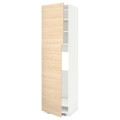 IKEA METOD МЕТОД Висока шафа для холодильника, білий / Askersund візерунок світлий ясен, 60x60x220 см 29457206 294.572.06