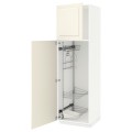 IKEA METOD МЕТОД Висока шафа з відділенням для аксесуарів для прибирання, білий / Bodbyn кремовий, 60x60x200 см 39457668 | 394.576.68