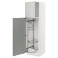 IKEA METOD Висока шафа з відділенням для аксесуарів для прибирання, білий / Хавсторп світло-сірий, 60x60x200 см 19538152 | 195.381.52