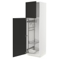 IKEA METOD МЕТОД Висока шафа з відділенням для аксесуарів для прибирання, білий / Nickebo матовий антрацит, 60x60x200 см 29498551 | 294.985.51