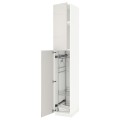 IKEA METOD МЕТОД Висока шафа з відділенням для аксесуарів для прибирання, білий / Ringhult світло-сірий, 40x60x240 см 29456283 294.562.83