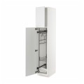 IKEA METOD МЕТОД Висока шафа з відділенням для аксесуарів для прибирання, білий / Stensund білий, 40x60x200 см 39468351 394.683.51