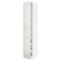 IKEA METOD МЕТОД Висока шафа з полицями / 2 дверцят, білий / Ringhult світло-сірий, 40x60x220 см 89463940 894.639.40