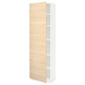 IKEA METOD МЕТОД Висока шафа з полицями, білий / Askersund візерунок світлий ясен, 60x37x200 см 59454942 594.549.42