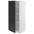 IKEA METOD МЕТОД Висока шафа з полицями, білий / Nickebo матовий антрацит, 60x60x140 см 79499096 | 794.990.96
