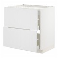 IKEA METOD МЕТОД / MAXIMERA МАКСІМЕРА Шафа для варильної панелі / 2 шухляди, білий / Stensund білий, 80x60 см 89409477 | 894.094.77