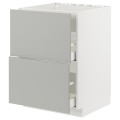 IKEA METOD / MAXIMERA Підлогова шафа для варочні панелі / витяжка з шухлядою, білий / Хавсторп світло-сірий, 60x60 см 49538594 | 495.385.94