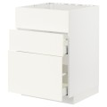 IKEA METOD МЕТОД / MAXIMERA МАКСІМЕРА Підлогова шафа для варочні панелі / витяжка з шухлядою, білий / Vallstena білий, 60x60 см 19507184 195.071.84