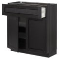 IKEA METOD МЕТОД / MAXIMERA МАКСІМЕРА Шафа підлогова з ящиком / 2 дверцятами, чорний / Lerhyttan чорна морилка, 80x37 см 29456216 | 294.562.16
