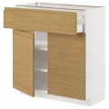 IKEA METOD / MAXIMERA підлогова шафа, шухляда/2 дверцят, білий / Voxtorp імітація дуб, 80x37 см 89538648 895.386.48