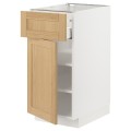 IKEA METOD / MAXIMERA Шафа підлогова з ящиком / дверцятами, білий / дуб Forsbacka, 40x60 см 69509227 695.092.27