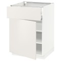 IKEA METOD МЕТОД / MAXIMERA МАКСІМЕРА Шафа підлогова з ящиком / дверцятами, білий / Veddinge білий, 60x60 см 09463331 094.633.31