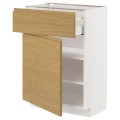 IKEA METOD / MAXIMERA підлогова шафа з шухлядами та дверц, білий / Voxtorp імітація дуб, 60x37 см 29538887 | 295.388.87