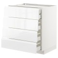 IKEA METOD МЕТОД / MAXIMERA МАКСІМЕРА Підлогова шафа з шухлядами, білий / Voxtorp глянцевий / білий, 80x60 см 59254293 | 592.542.93