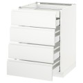 IKEA METOD МЕТОД / MAXIMERA МАКСІМЕРА Підлогова шафа з шухлядами, білий / Voxtorp матовий білий, 60x60 см 89112099 891.120.99