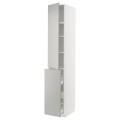 IKEA METOD / MAXIMERA Висока шафа 3 шухляди / 1 двері / 2 полиці, білий / Хавсторп світло-сірий, 40x60x240 см 89538238 895.382.38