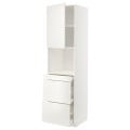 IKEA METOD МЕТОД / MAXIMERA МАКСІМЕРА Висока шафа для НВЧ / дверцята / 3 шухляди, білий / Veddinge білий, 60x60x220 см 19460884 | 194.608.84