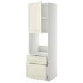 IKEA METOD МЕТОД / MAXIMERA МАКСІМЕРА Висока шафа для духовки з дверима / шухлядами, білий / Bodbyn кремовий, 60x60x200 см 49456244 494.562.44
