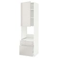 IKEA METOD МЕТОД / MAXIMERA МАКСІМЕРА Висока шафа для духовки з дверима / шухлядами, білий / Ringhult світло-сірий, 60x60x220 см 09465716 | 094.657.16