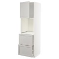 IKEA METOD МЕТОД / MAXIMERA МАКСІМЕРА Висока шафа для духовки з дверима / шухлядами, білий / Lerhyttan світло-сірий, 60x60x200 см 89458024 894.580.24