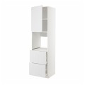 IKEA METOD МЕТОД / MAXIMERA МАКСІМЕРА Висока шафа для духовки з дверима / шухлядами, білий / Stensund білий, 60x60x220 см 09461073 094.610.73