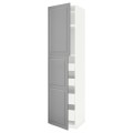 IKEA METOD МЕТОД / MAXIMERA МАКСІМЕРА Шафа висока 2 дверей / 4 шухляди, білий / Bodbyn сірий, 60x60x240 см 29460968 | 294.609.68