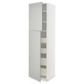 IKEA METOD / MAXIMERA Шафа висока 2 дверей / 4 шухляди, білий / Хавсторп світло-сірий, 60x60x220 см 49539027 495.390.27