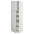 IKEA METOD / MAXIMERA Шафа висока 2 дверей / 4 шухляди, білий / Хавсторп світло-сірий, 60x60x200 см 09538591 095.385.91