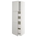IKEA METOD МЕТОД / MAXIMERA МАКСІМЕРА Шафа висока 2 дверей / 4 шухляди, білий / Lerhyttan світло-сірий, 60x60x200 см 99466467 | 994.664.67