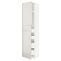 IKEA METOD МЕТОД / MAXIMERA МАКСІМЕРА Шафа висока 2 дверей / 4 шухляди, білий / Ringhult світло-сірий, 60x60x240 см 39462127 | 394.621.27