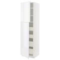 IKEA METOD МЕТОД / MAXIMERA МАКСІМЕРА Шафа висока 2 дверей / 4 шухляди, білий / Ringhult білий, 60x60x220 см 89468933 894.689.33