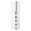 IKEA METOD МЕТОД / MAXIMERA МАКСІМЕРА Шафа висока 2 дверей / 4 шухляди, білий / Veddinge білий, 60x60x220 см 39455688 394.556.88